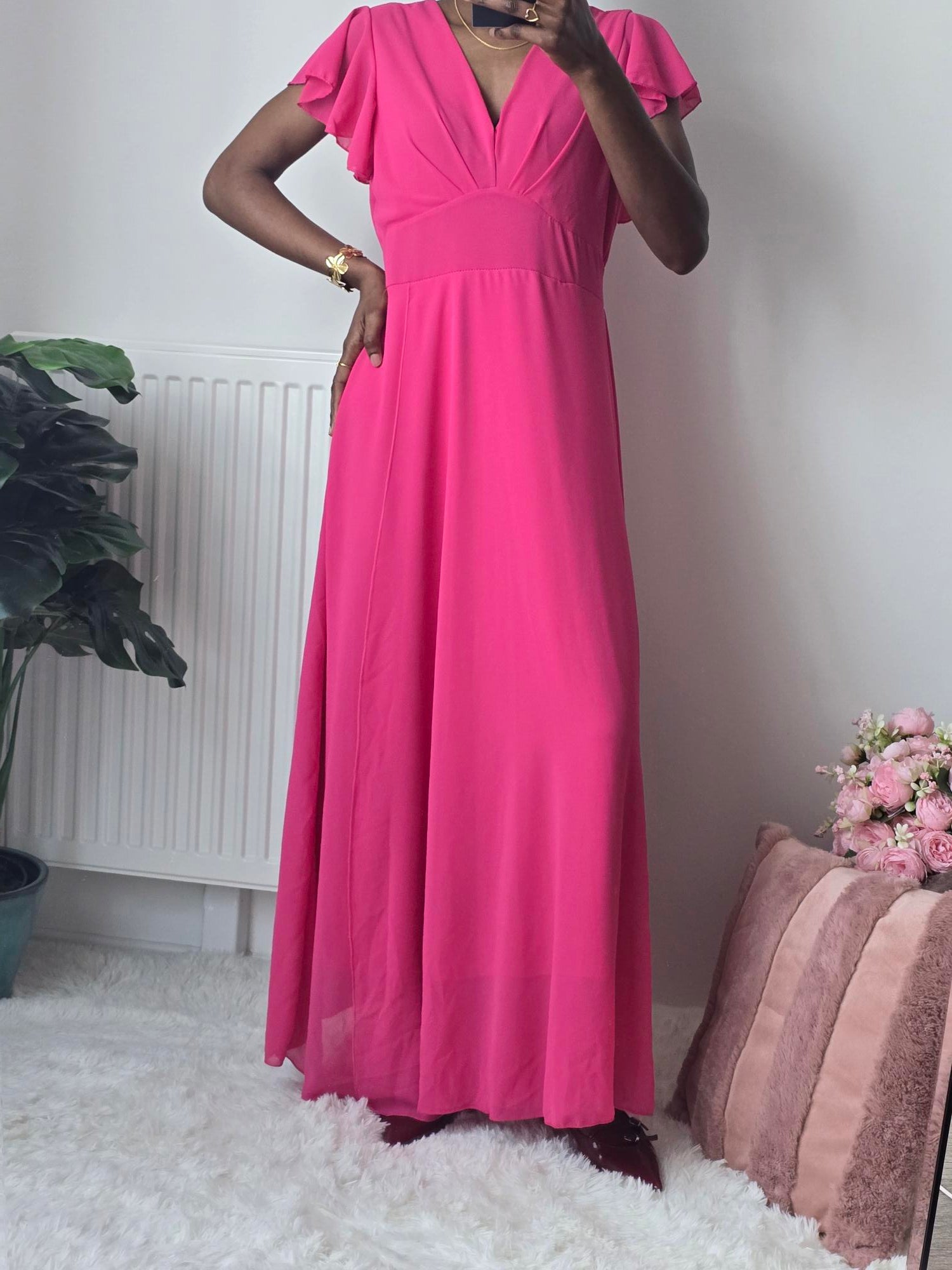 Robe longue rose fuchsia plissée ✦ Élégance vibrante et sophistication La Chica