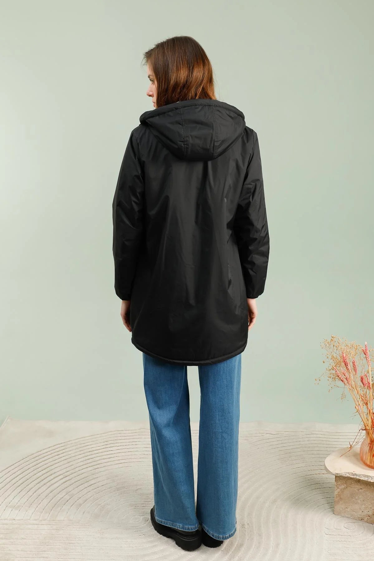 IMPERMEABLE LONG FOURRE NOIR LAURA JO La Chica