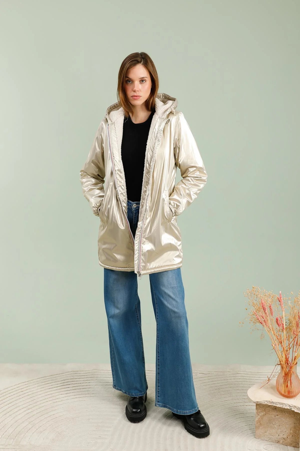 IMPERMEABLE LONG FOURRE DORE LAURA JO La Chica