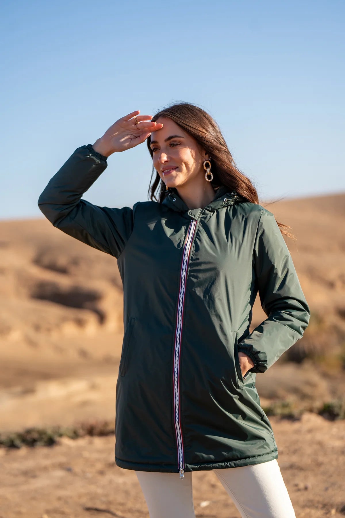 IMPERMEABLE LONG FOURRE VERT La Chica