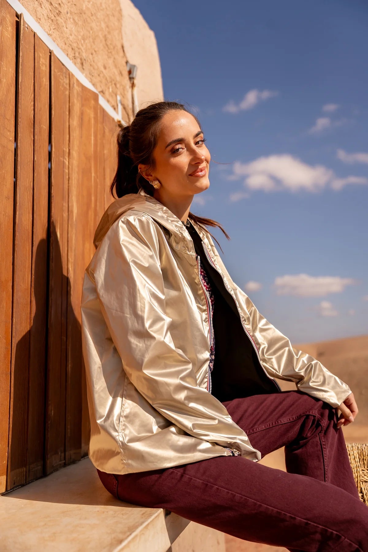 MANTEAU COURT IMPERMEABLE REVERSIBLE KAKI DORE LAURA JO La Chica