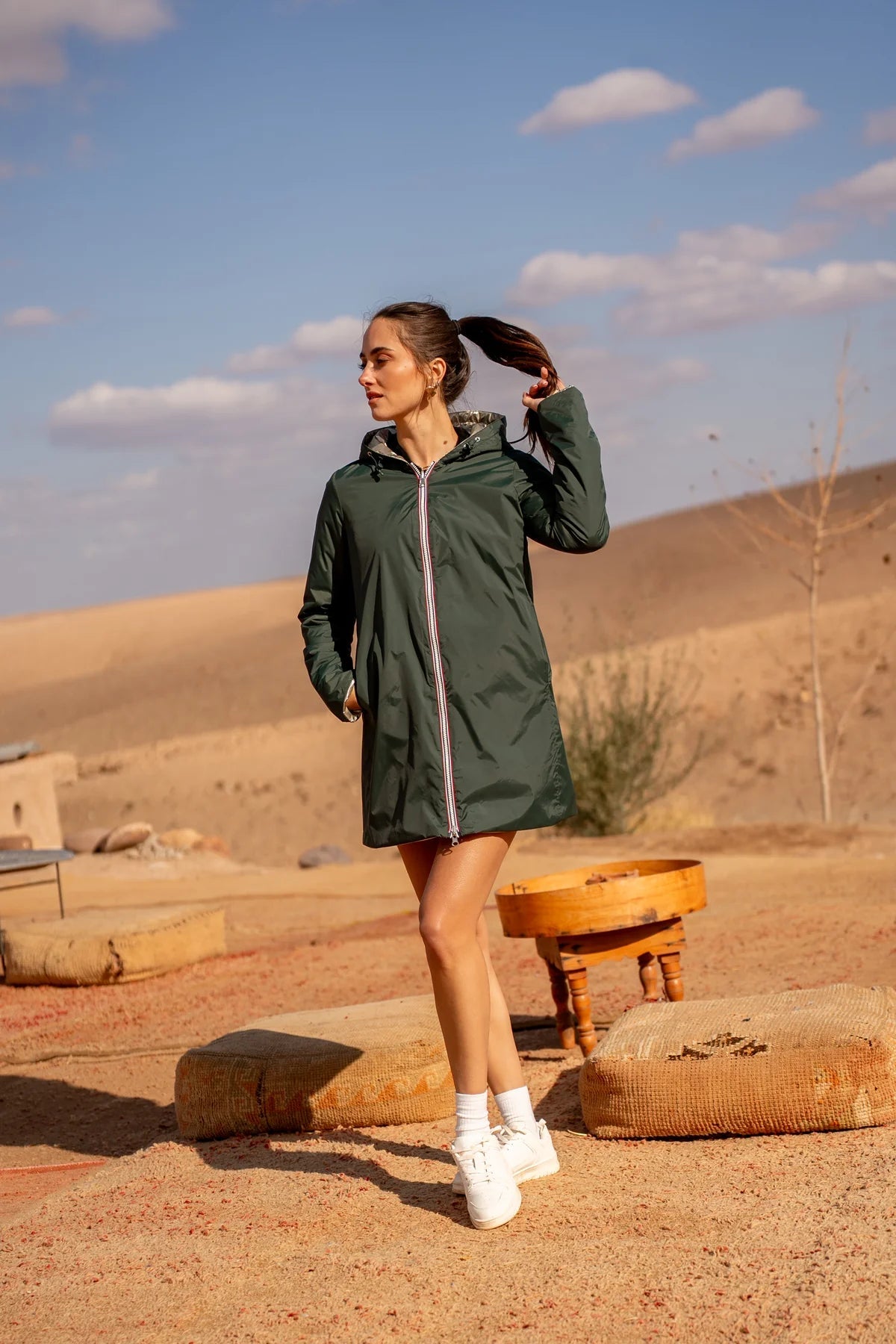 IMPERMEABLE LONG MI SAISON VERT DORE La Chica