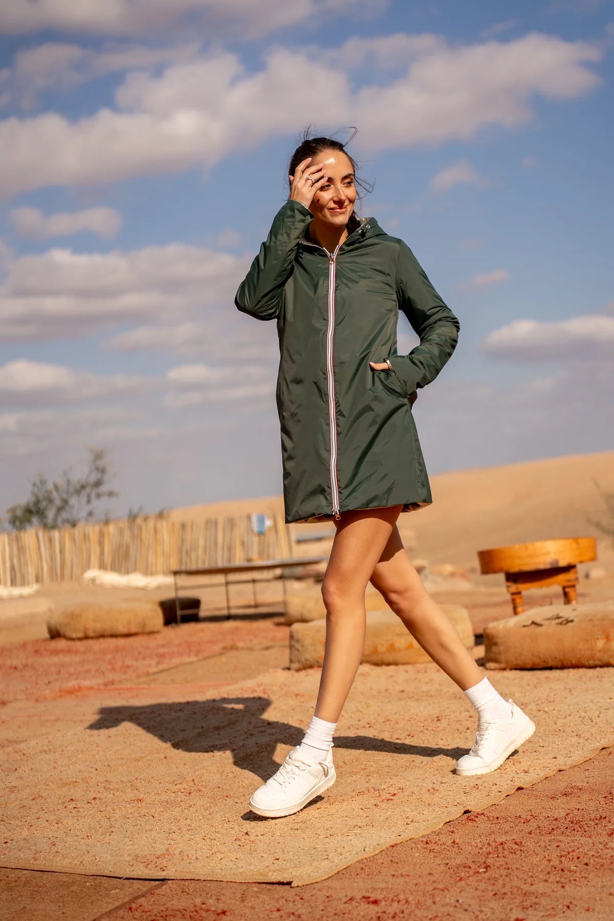 IMPERMEABLE LONG MI SAISON VERT DORE La Chica
