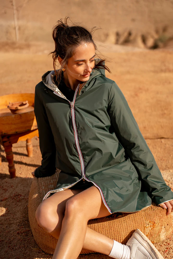 IMPERMEABLE LONG MI SAISON VERT DORE La Chica