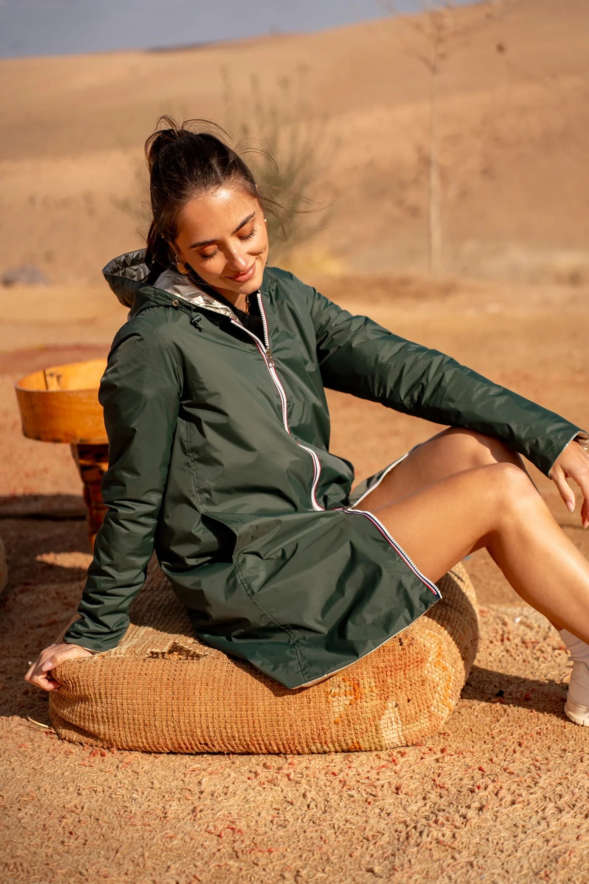 IMPERMEABLE LONG MI SAISON VERT DORE La Chica