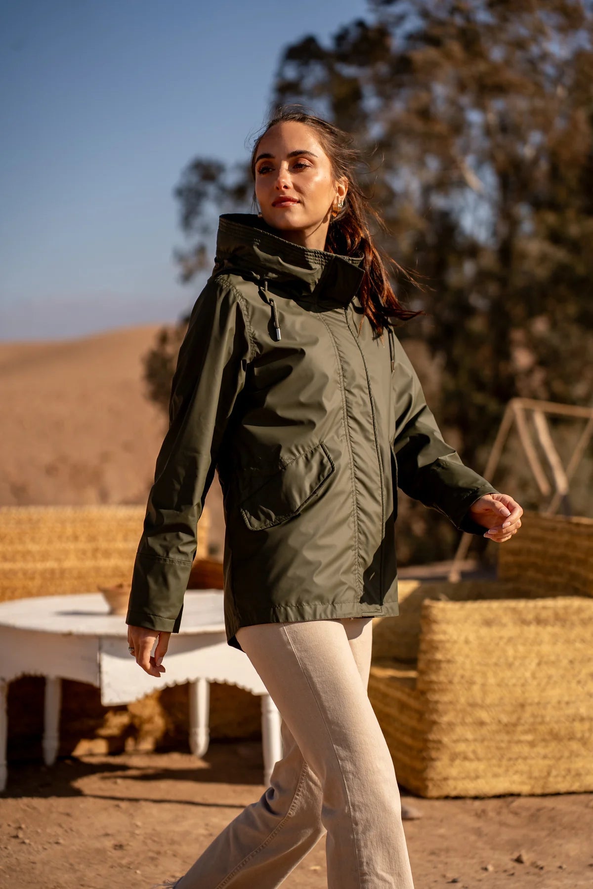 CIRE IMPERMEABLE COURT KAKI La Chica