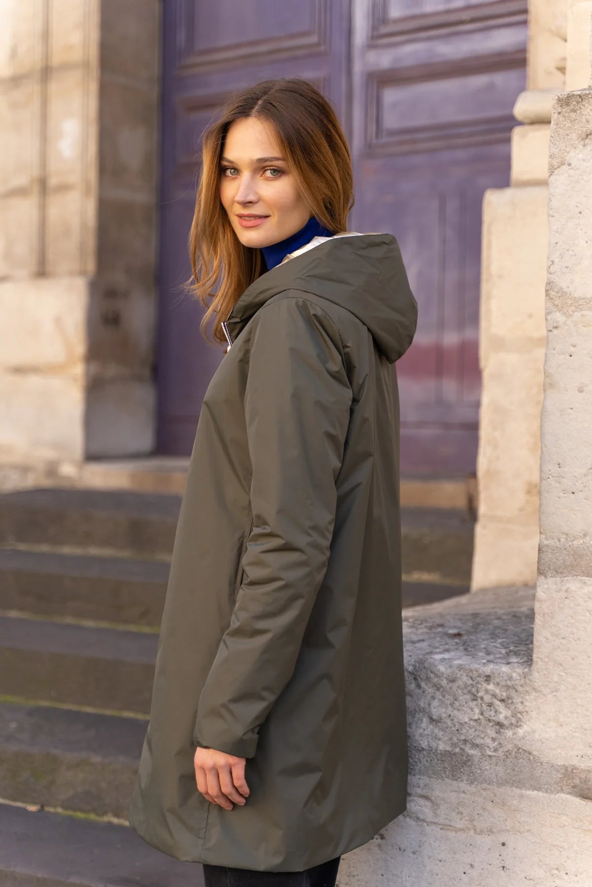 IMPERMEABLE LONG REVERSIBLE MI SAISON LAURA JO KAKI La Chica