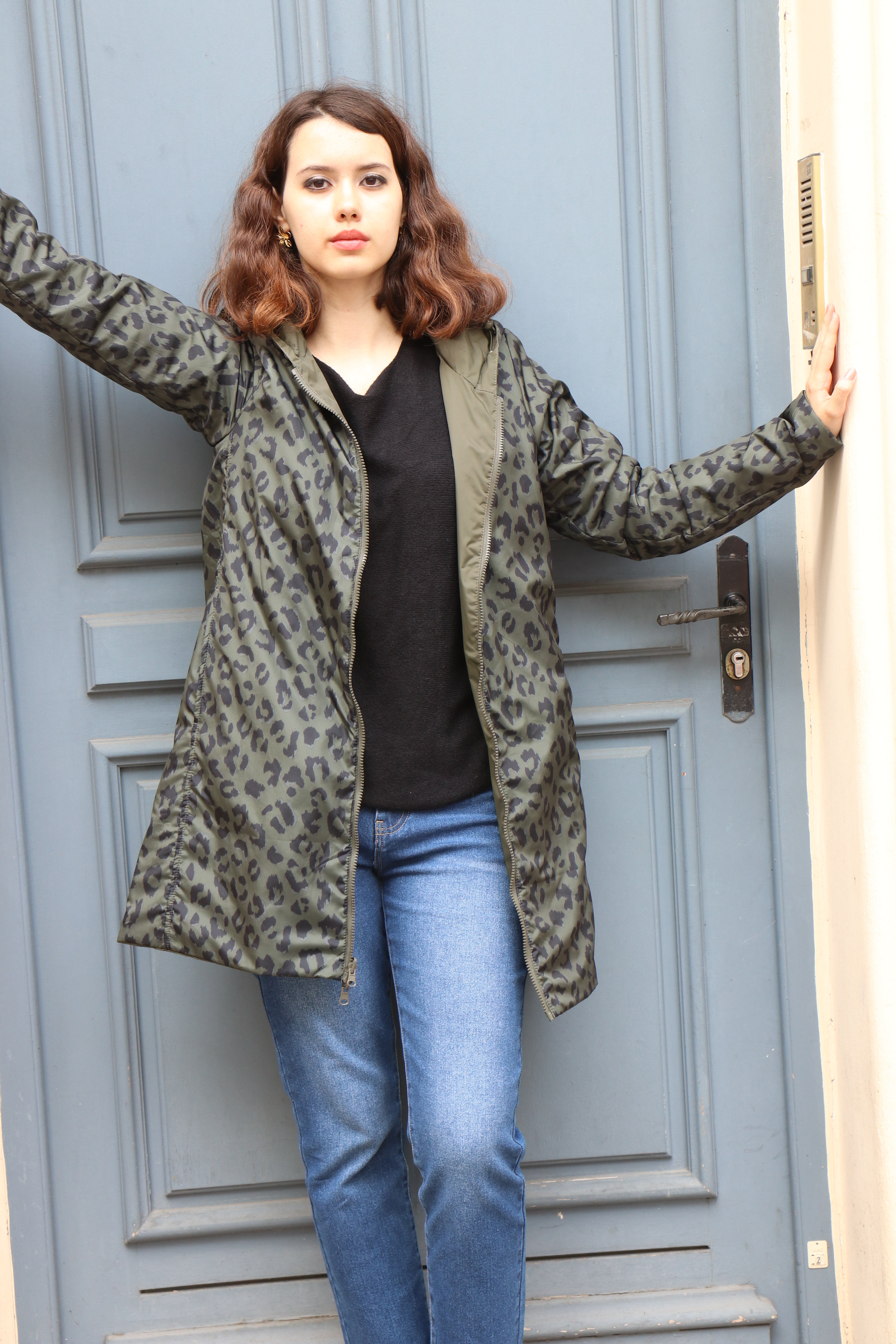 IMPERMEABLE LONG MI-SAISON LEOPARD