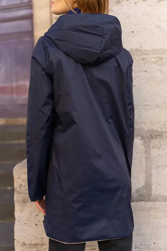 MANTEAU IMPERMEABLE LONG LEGER R2VERSIBLE MARINE DORE LAURA JO La Chica