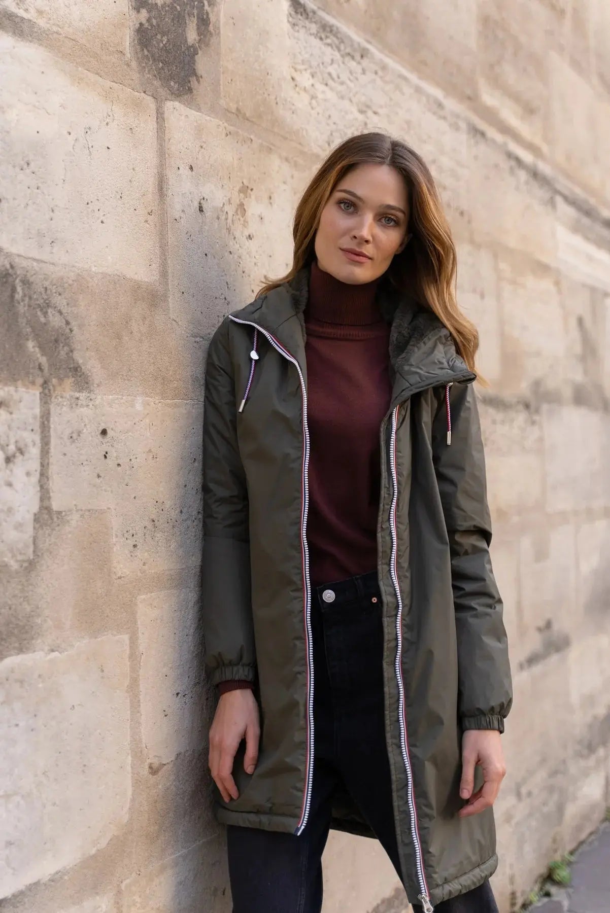 PARKA LONGUE FOURRE KAKI LAURA JO La Chica