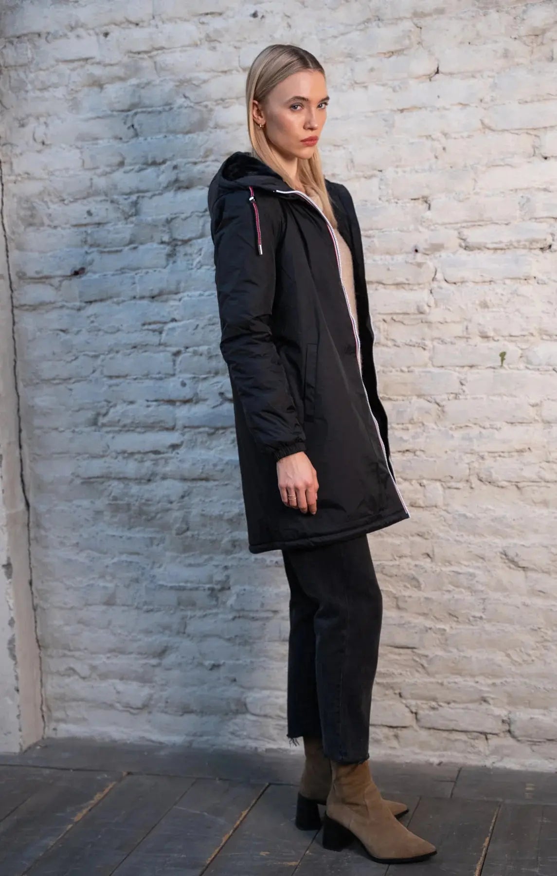 PARKA LONGUE FOURRE NOIR LAURA JO La Chica