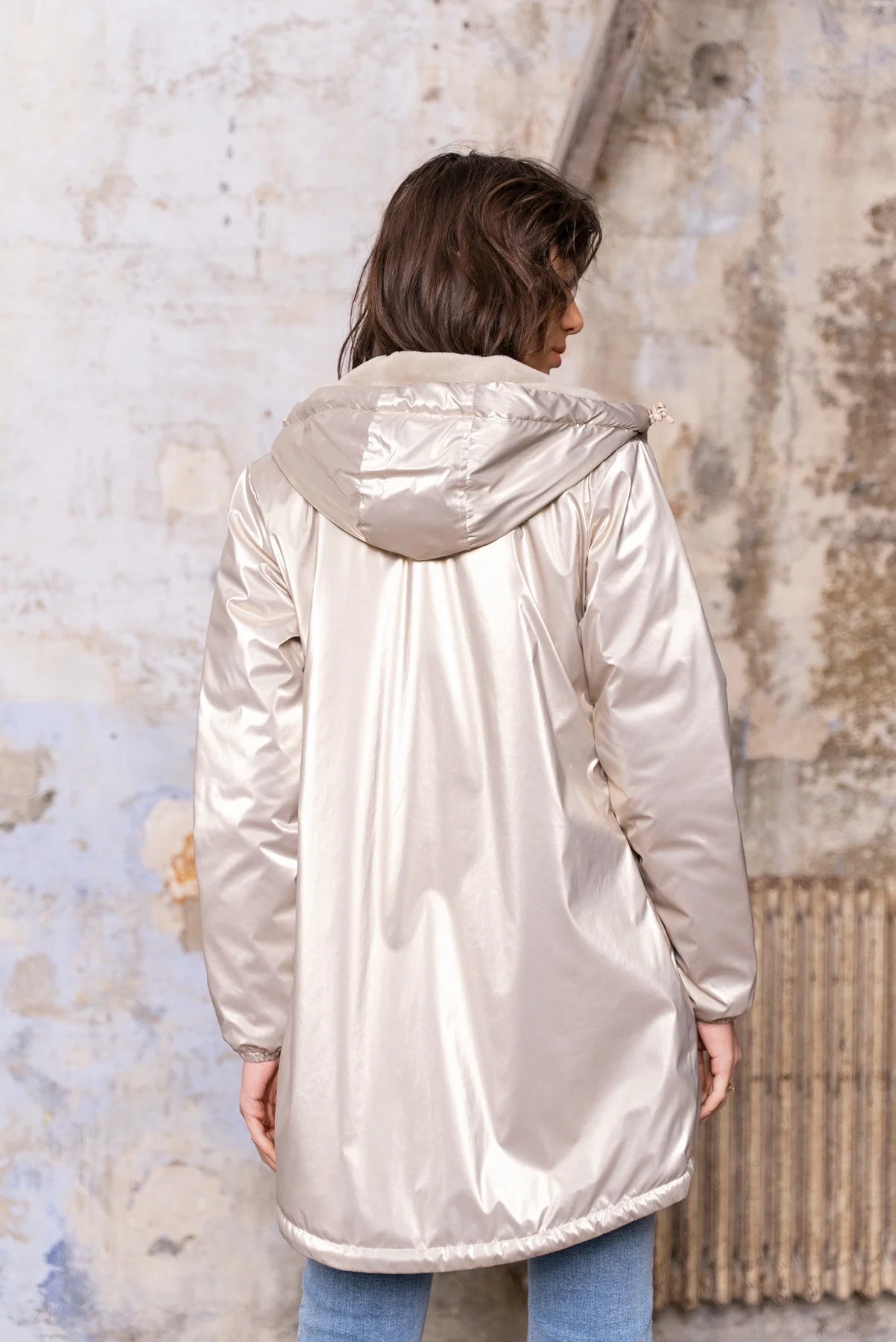 IMPERMEABLE LONG FOURRE DORE LAURA JO La Chica