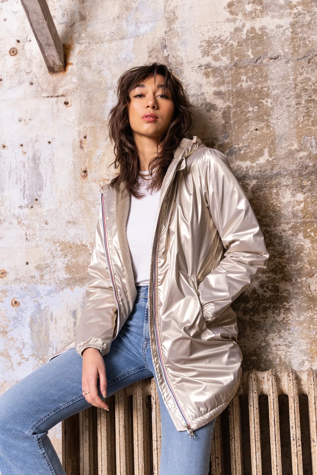 IMPERMEABLE LONG FOURRE DORE LAURA JO La Chica