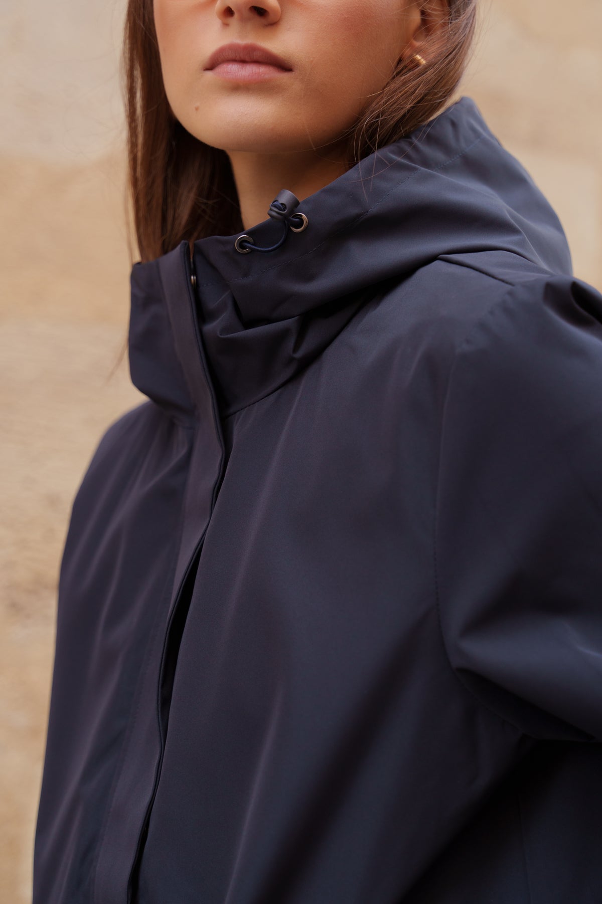 Parka imperméable courte 3 en 1 marine pour femme – vue 8